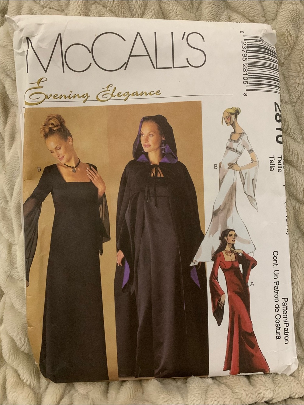 McCalls Women's Evening Gown or Hooded Cloak Pattern. Size 16, 18, 20